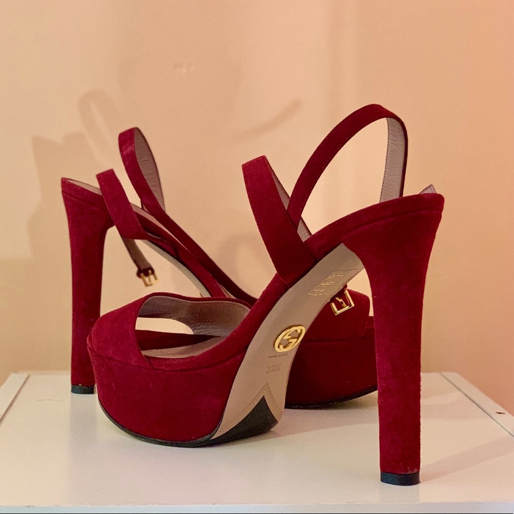 Gucci Platform Suede Heels- kid scamosciato
